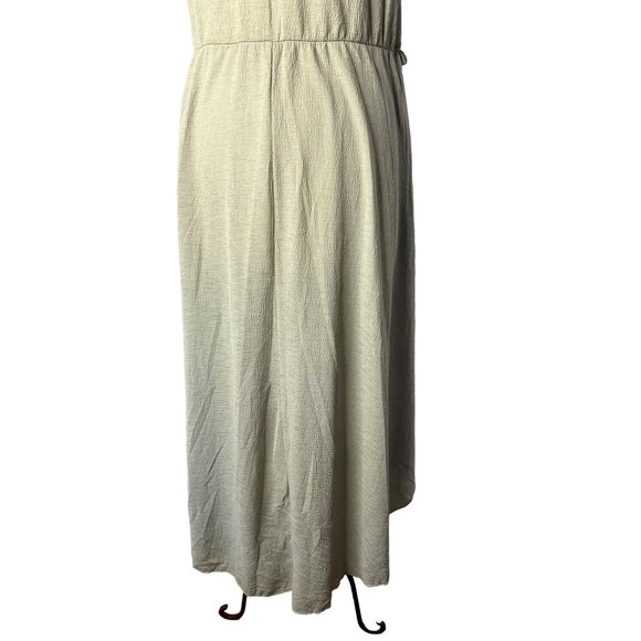 January 7 Maxi Dress Large Green Sleeveless A Style Eyelet Hi-Lo Hem - Picture 13 of 13